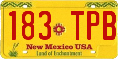 NM license plate 183TPB