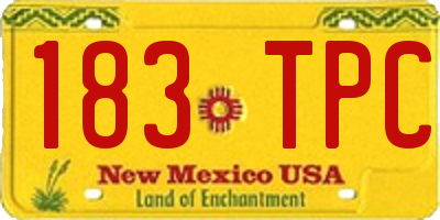 NM license plate 183TPC