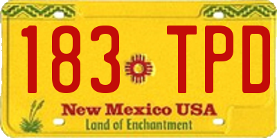 NM license plate 183TPD