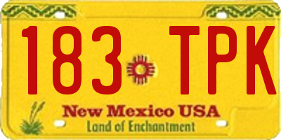 NM license plate 183TPK