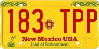 NM license plate 183TPP