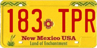 NM license plate 183TPR
