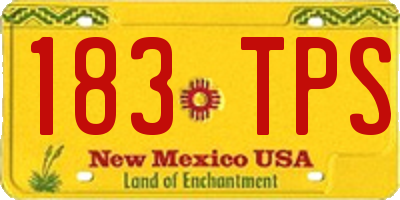 NM license plate 183TPS