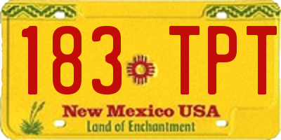 NM license plate 183TPT