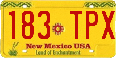 NM license plate 183TPX
