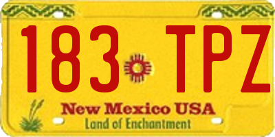 NM license plate 183TPZ