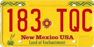 NM license plate 183TQC