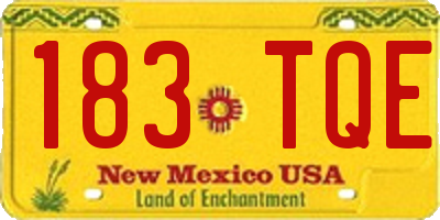 NM license plate 183TQE
