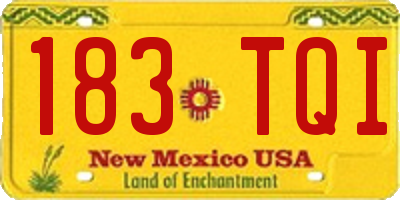 NM license plate 183TQI