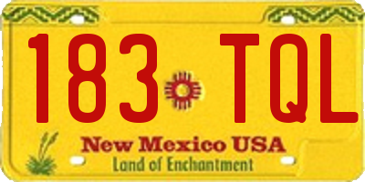 NM license plate 183TQL