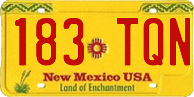 NM license plate 183TQN