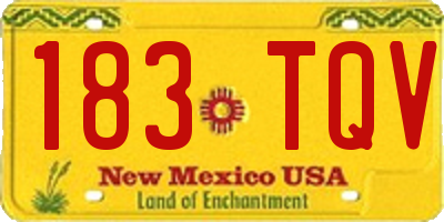 NM license plate 183TQV