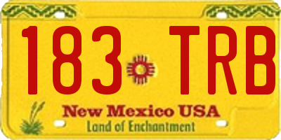 NM license plate 183TRB