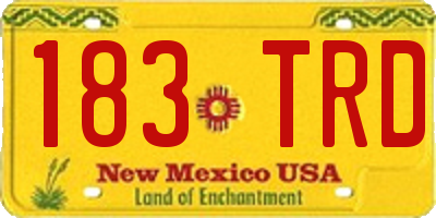 NM license plate 183TRD