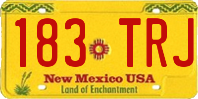 NM license plate 183TRJ