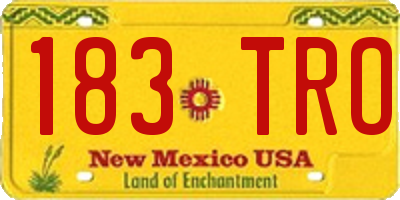 NM license plate 183TRO