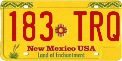 NM license plate 183TRQ