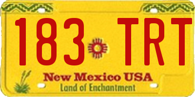 NM license plate 183TRT