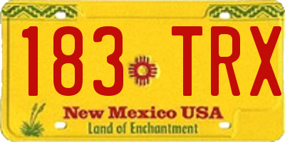 NM license plate 183TRX