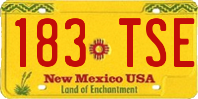 NM license plate 183TSE