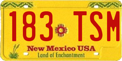 NM license plate 183TSM