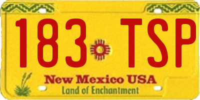 NM license plate 183TSP