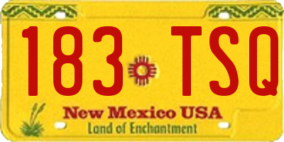 NM license plate 183TSQ