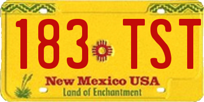 NM license plate 183TST