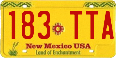 NM license plate 183TTA