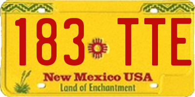 NM license plate 183TTE
