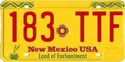 NM license plate 183TTF