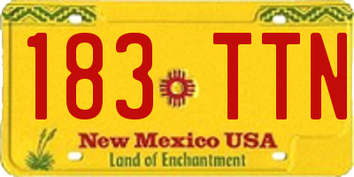 NM license plate 183TTN