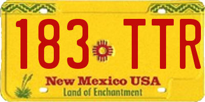 NM license plate 183TTR