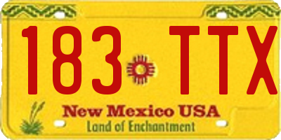 NM license plate 183TTX