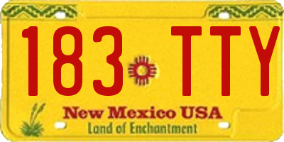 NM license plate 183TTY