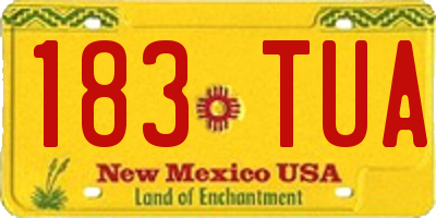 NM license plate 183TUA