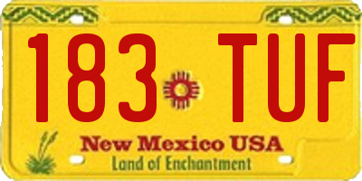NM license plate 183TUF