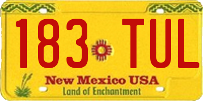NM license plate 183TUL
