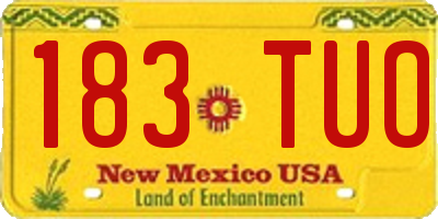 NM license plate 183TUO