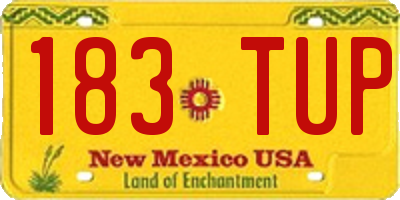 NM license plate 183TUP