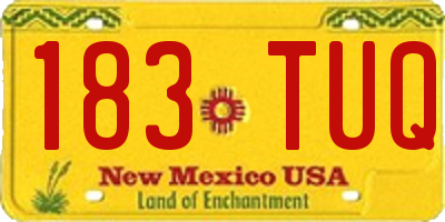 NM license plate 183TUQ