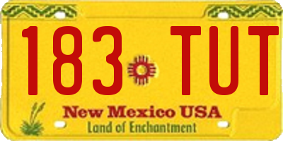 NM license plate 183TUT