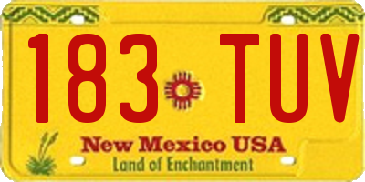 NM license plate 183TUV