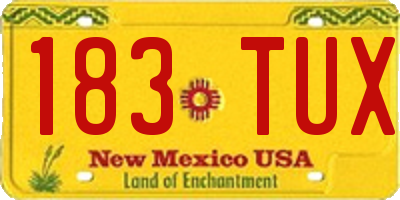 NM license plate 183TUX