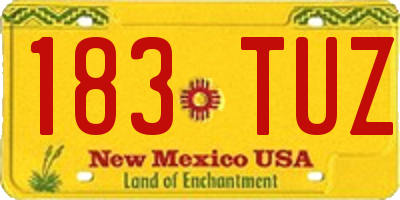 NM license plate 183TUZ