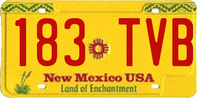 NM license plate 183TVB