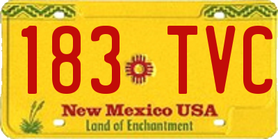 NM license plate 183TVC