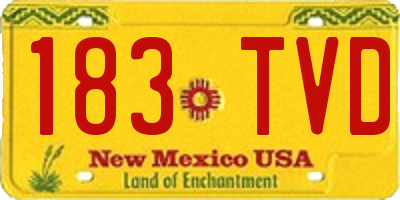 NM license plate 183TVD