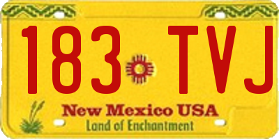 NM license plate 183TVJ