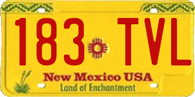 NM license plate 183TVL